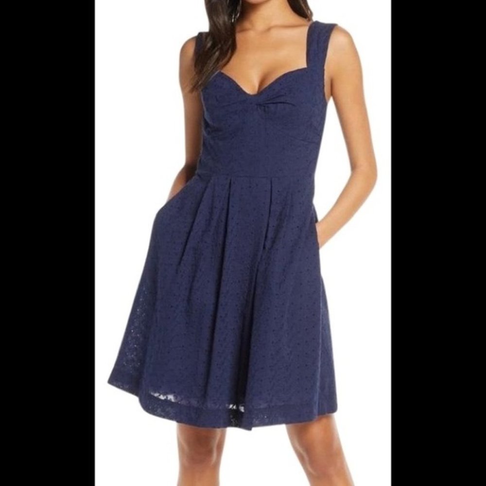 NWT Lilly Pulitzer Cyndi Navy Eyelet Dress